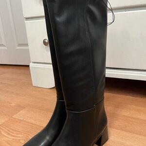 Madewell Black Heeled Boots The Monterey Tall Boot